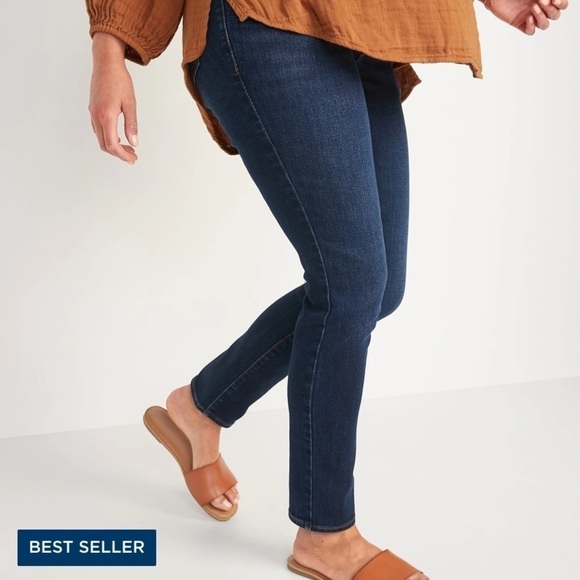 Maternity jeans low panel pop icon dark wash sz‎ 16 NWT stretch old navy - Picture 1 of 8